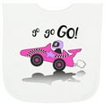 thumbnail image 2 of Inktastic Go Go Go Pink Racing Car Baby Terry Cloth Bib, 2 of 3