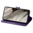thumbnail image 2 of for Google Pixel 8a Wallet Case, [Flower Embossed] Premium PU Leather Flip Protective Case Cover with Card Holder and Stand with Wrist Strap for Google Pixel 8a, Purple, 2 of 4