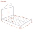 thumbnail image 4 of Full Size Metal Platform Bed with House-Shaped Headboard Design,Heavy Duty Steel Slat Support,Metal Bed Frame with Modern Iron-Art Headboard & Footboard,White, 4 of 7