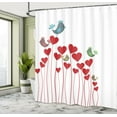 thumbnail image 5 of Ambesonne Love Shower Curtain, Spring Hearts Birds Art, 69"Wx75"L, Cadet Blue Mauve, 5 of 5
