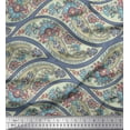 thumbnail image 1 of Soimoi Cotton Voile Fabric Waves,Floral & Paisley Decor Fabric Printed Yard 56 Inch Wide, 1 of 1
