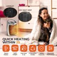 thumbnail image 2 of WAA Small Electric Space Heater Ceramic Space Heater,Portable Heater Fan for Office with Adjustable Thermostat and Overheat Protection ETL Listed for Kitchen, 750W/1500W Silver, 2 of 7