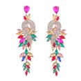 thumbnail image 1 of Pendientes de diseño de moda de aleación de diamantes con hojas geométricas de diamantes de colores pendientes femeninos, 1 of 6
