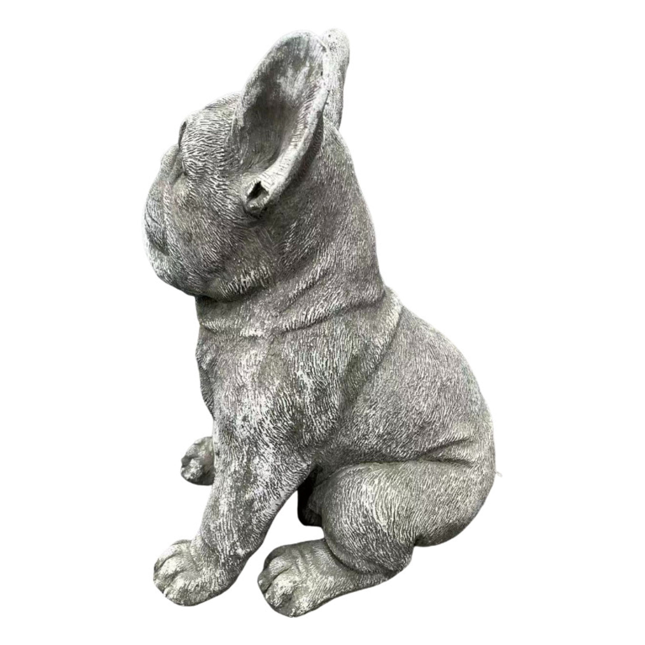GDF Studio French Bulldog Resin Indoor/Outdoor Guardian Statue, Weather-Resistant Decor Figurine for Garden & Courtyard