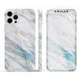 thumbnail image 3 of DesignSkinz Marble & Digital Blue Frosted Foil V8 Full-Body Skin Decal Wrap Cover for iPhone 12 Mini, 3 of 9