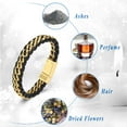 thumbnail image 3 of Cremation Jewelry Urn Bracelet for Ashes Genuine Leather for Women Men Keepsake Memorial Cuff Bangle Braided Wristband Bracelet for Men, 3 of 9