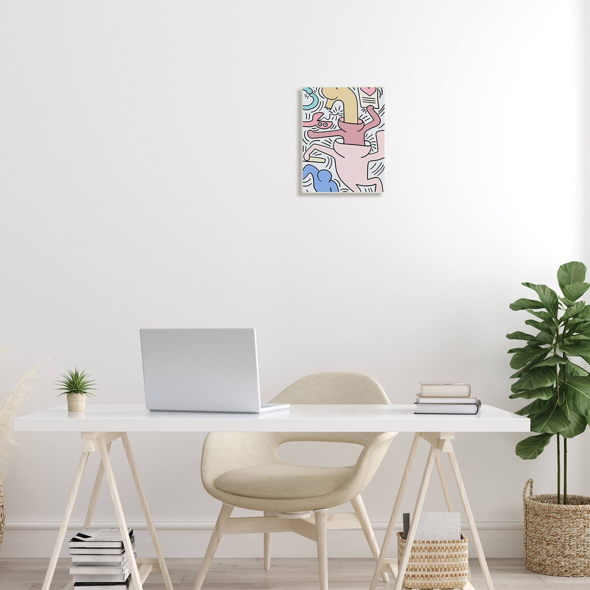 Stupell Industries Contemporary People Patterned Heart Lines Pop Style Wood Wall Art, 10 x 15, Design by Ros Ruseva