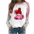 thumbnail image 1 of VALMASS Chandails en Molleton à Manches Raglan pour la Saint-Valentin, Mode Imprimée, Hauts Confortables, Tunique Décontractée à Col Rond (2TG, Rose-F), 1 of 3