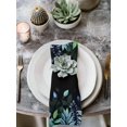 thumbnail image 2 of Colorful Leaf Cloth Napkins Set of 4 Reusable Dinner Napkins, Farm Pastoral Plant Watercolor Black Cocktail Napkin Washable Table Napkins for Wedding/Holiday Party/Baby Shower 20"x20", 2 of 7