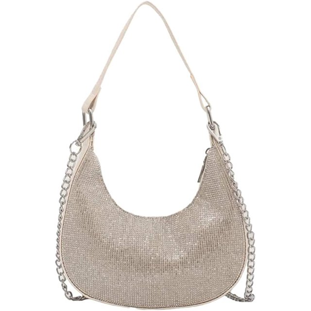 LinYooLi Stylish Hobo Bag Women Shiny Shoulder Bag Fashion Diamonds Purse Handbag