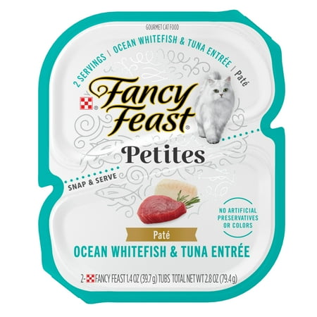 UPC: 0050000504244 | Purina Fancy Feast Petites Pate Wet Cat Food Soft Grain Free Ocean Whitefish & Tuna 2.8 oz Tubs (12 Pack)