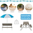 thumbnail image 2 of Wooden Kids Picnic Table, 3-in-1 Sand and Water Activity Table with Umbrella for Outdoor, Kid's Picnic Table with Benches, Adjustable Umbrella Included, Gift for Boys Girls Age 3-8, White & Gray, 2 of 11
