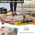 thumbnail image 5 of Spring Colorful Floral Outdoor Rug for Patio/Deck/Porch, Non-Slip Large Area Rug 4 x 6 Ft, Yellow Purple Pastoral Flowers Indoor Outdoor Rugs Washable Area Rugs, Reversible Camping Rug Carpet Runner, 5 of 8