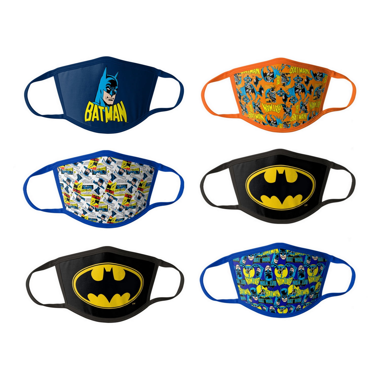 Batman Kids Face Masks - 6PK