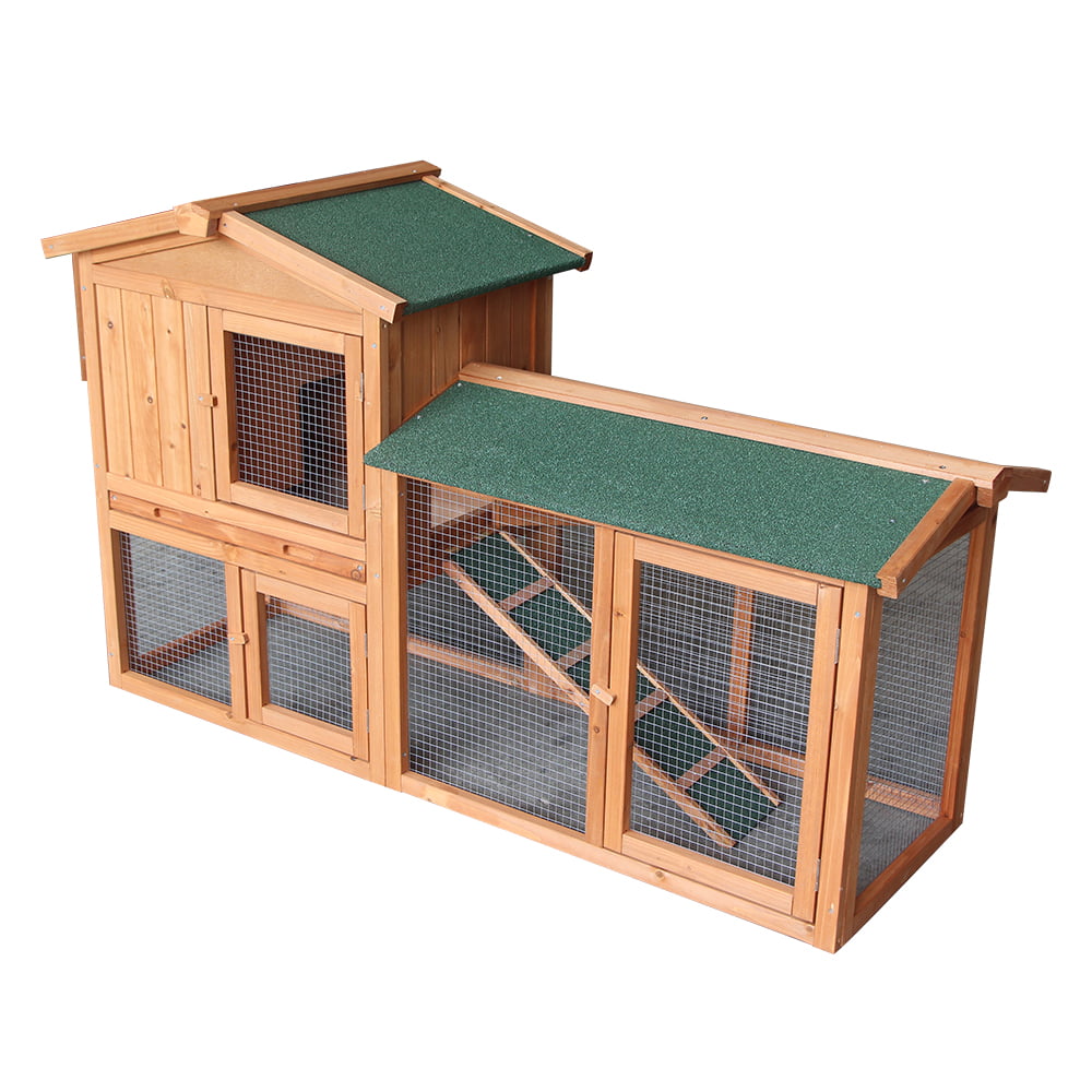 102.8" Large Deluxe Wooden Chicken Coop Hen House Rabbit Hutch Backyard Poultry 