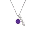thumbnail image 2 of Delight Jewelry Silvertone Small Purple Enamel Disc Silvertone Sisters Best Friends Forever Bar Charm Necklace, 23", 2 of 4