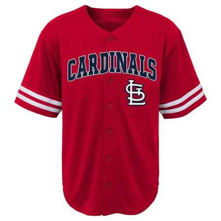 State Baseball Jersey - MLB St Louis CARDINALS TEE Short Sleeve Boys Fashion Jersey Tee 60% Cotton 40% Polyester BLACK Team Tee 4-18