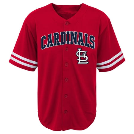 MLB St Louis CARDINALS TEE Short Sleeve Boys Fashion Jersey Tee 60% Cotton 40% Polyester BLACK Team Tee (Best Delivery Food St Louis)