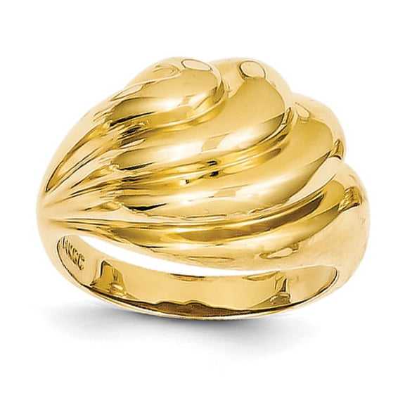 14k Polished Swirl Dome Ring