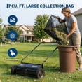 thumbnail image 7 of 26-Inch Push Lawn Sweeper with 7 Cu. Ft. Hopper, Carbon Steel Frame, Adjustable Height Yard Cleaner, 7 of 7