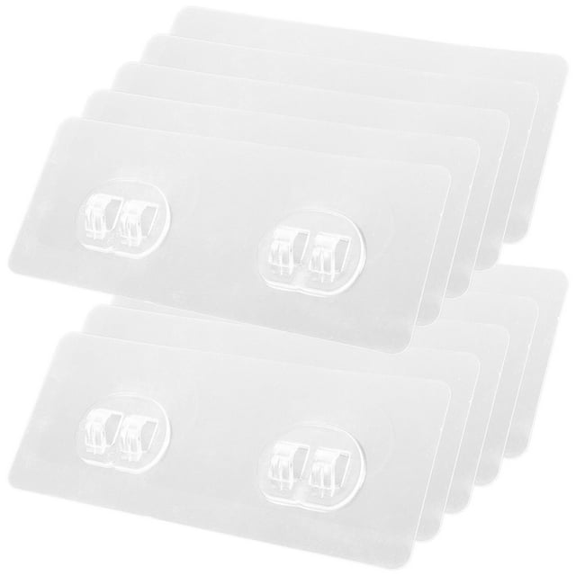 unbranded 10Ud Gancho Transparente Adhesivo Para Repisa De Cocina Y Sin Taladro Fácil Uso