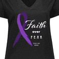 thumbnail image 4 of Inktastic Testicular Cancer Awareness Faith over Fear Women's Plus Size V-Neck T-Shirt, 4 of 5