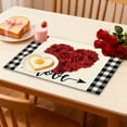 thumbnail image 1 of Juego de 1 mantel individual para San Valentín | Manteles individuales de poliéster con estampado de corazones y amor | 45 x 30 cm, lavables y reutilizables para decoración de comedor, fiestas,, 1 of 6