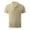 Khaki, variant on WREESH Men's Classic Henley Shirts Solid Color Button Front Short Sleeve Top with Turndown Collar Essential Casual Wear Khaki