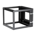 thumbnail image 1 of StarTech.com "8U Hinged Open Frame Wall Mount Network Rack - 4-Post 22 Pouces" Depth Swing Out Computer Equipment Rack - 140lbs capacity (RK819WALLOH)" - Rack - Montable au Mur - Noir - 8U - 22 Pouces, 1 of 7