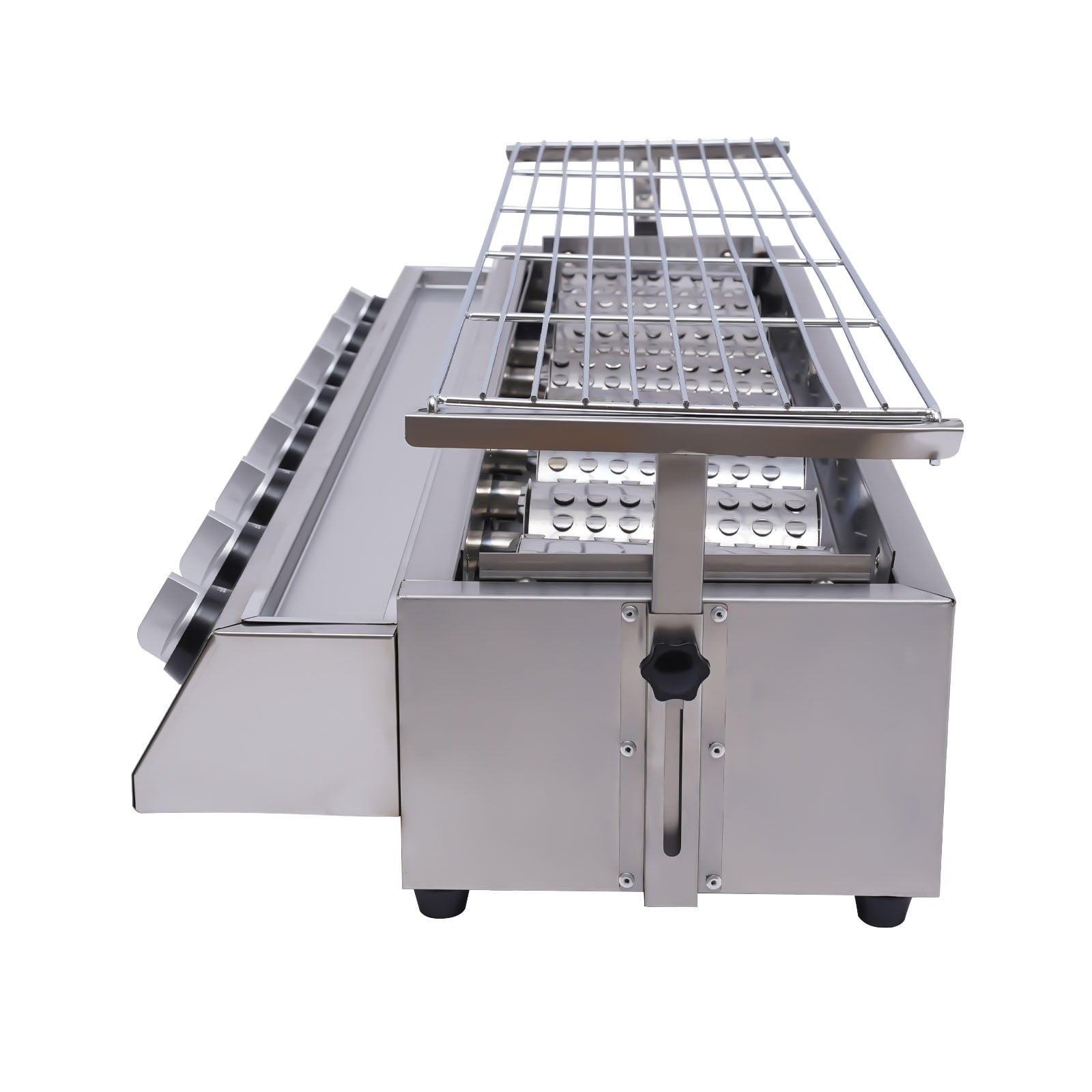 Dwellnix BBQ Grill with 8 Independent Burners Stainless Steel Gas Grill Adjustable Height Easy to Clean and Portable Design