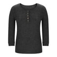 thumbnail image 4 of NSLGXD Womens Henley Sweaters Fall Ribbed Knit Sweater V Neck Button Pullovers Long Sleeve Tops Lightweight Business Shirts, 4 of 6