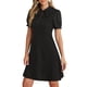 thumbnail image 4 of Vestidos Elegantes para Mujeres INSPIRE CHIC con Cuello de Lazo y Mangas Cortas Abullonadas, Vestido para Trabajar XL Negro, 4 of 5