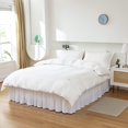thumbnail image 5 of Qucyy Three Fabric Sis Wrap Around Bed Skirt - Elastic Dust Ruffled (White, Queen/, 5 of 5