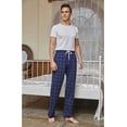 thumbnail image 4 of Vulcanodon Mens Plaid Sleep Pants, Cotton Pajama Pants with Pockets, Soft Lounge Pajama Bottoms for Men (Navy-plaid 01, Medium), 4 of 6