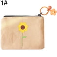 thumbnail image 2 of Flower Coin Purse Cute Canvas Zipper Change Pouch Mini Wallet Bag with Keychain, 2 of 10