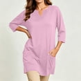 thumbnail image 7 of Bosfbaoi Plus Size Tunic Tops for Women Notched V Neck 3/4 Sleeve Loose Casual Blouse with Side Pockets, 7 of 7