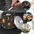 thumbnail image 4 of Yayeee Ashtray with Lid for Cigarette Smokeless Stainless Steel Home Ash Holder, Sun Moon and Stars Pattern, 4 of 7
