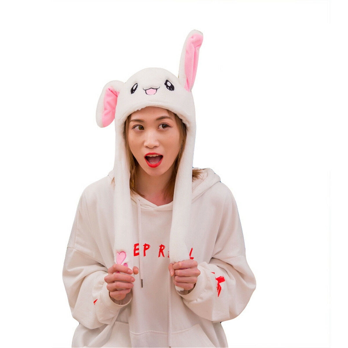 funny ear moving jumping bunny hat