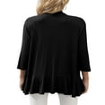 thumbnail image 6 of FNNMNNR Women‘s Casual Lightweight Open Front Cardigans Soft Draped Ruffles 3/4 Sleeve Cardigan S-XL, 6 of 7