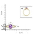 thumbnail image 4 of ANGARA Natural Oval 1.6 ct Amethyst Split Shank Halo Ring in 14K Yellow Gold for Women (Size-9x7mm) | February Birthstone, Birthday, Anniversary, Jewelry Gift for Women | Natural Amethyst Ring, 4 of 9