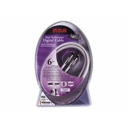 RCA Digital DT6HP - Digital audio cable (optical) - TOSLINK, optical plug 3.5 mm male to TOSLINK - 6 ft - fiber optic