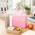 thumbnail image 6 of Lightweight Insulated Lunch Bag with Handle, Cloth Cooler Tote with Aluminum Foil Lining for Office Meals, Travel, Car and Picnic, Pink, 6 of 6