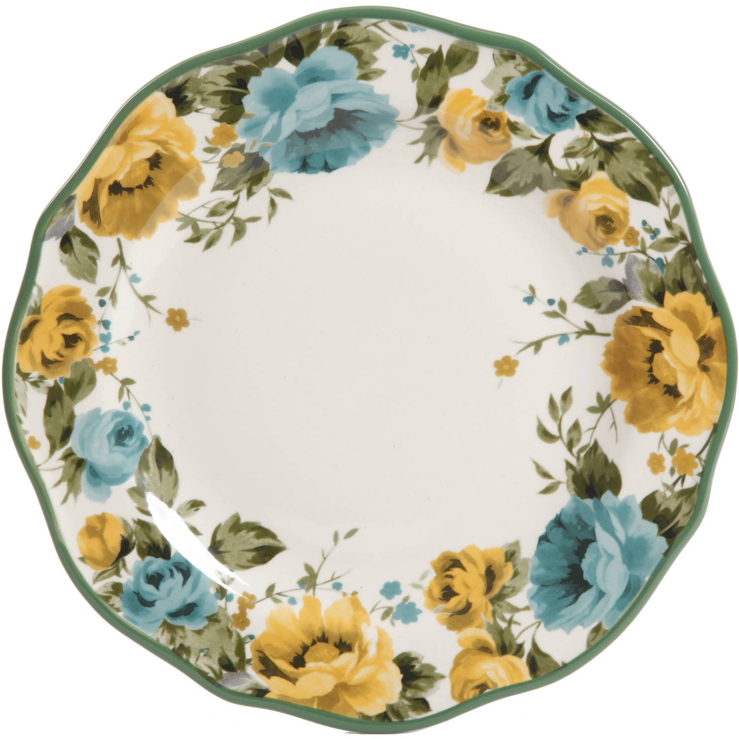 The Pioneer Woman Rose Shadow Green Ceramic 12-Piece Dinnerware Set - image 5 of 5