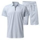 thumbnail image 2 of WILLBEST Conjunto de Pantalones Cortos Casuales de Manga Corta para Hombre, Cómodo Traje de Verano para Uso Diario, Tejido Suave y Transpirable, Traje Elegante para Caminar y Ir de Compras., 2 of 5