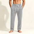 thumbnail image 3 of cocolona Mens Street Casual Plus Size Sweatpants Elastic Waist Straight Wide Leg Gym Workout Running Pants with Pockets, 3 of 5