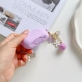 thumbnail image 4 of Cute Pink Case for Airpods Pro 2nd/1st Generation Cover for Girl Women with Pom pom Flower Keychain & Cleaner Kit, Soft Silicone Protective Skin for Airpods Pro 2/1 Gen 2019/2023/2022, Purple, 4 of 7