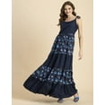 thumbnail image 2 of Moomaya Printed Tiered Dress For Women, Strap Shoulder Maxi, Vacation Dress, 2 of 9