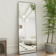 BEAUTYPEAK 64"x21" Full Length Mirror Rectangle Floor Mirror Standing with Safe Corners,Black