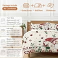 thumbnail image 6 of Red Christmas Bedding Duvet Cover Set Full Size 4 Pieces Hat Dwarf Gift Bedding Set with Zipper Closure, 1 Comforter Cover 86x86 Inches 1 Flat Sheet & 2 Pillow Cases, 6 of 7