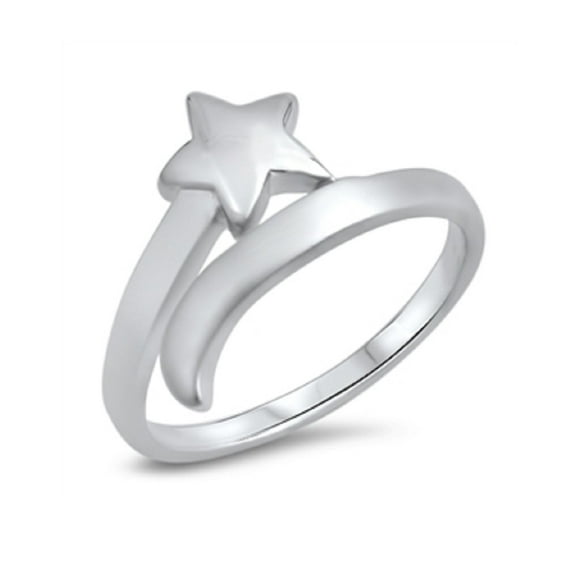 925 Sterling Silver Plain Star Ring Size 10